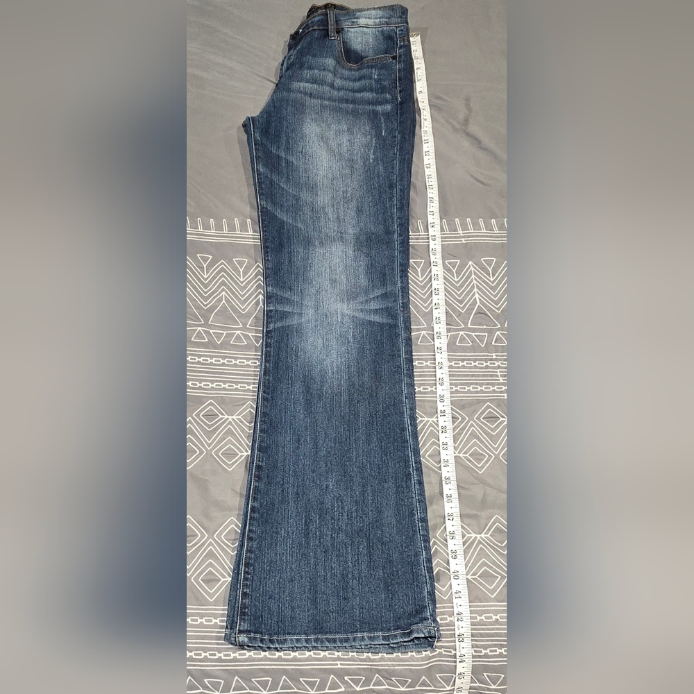 Vintage Ed Hardy Christian Audigier Flare Bedazzled Pocket Jeans Size 32 - Picture 2 of 9